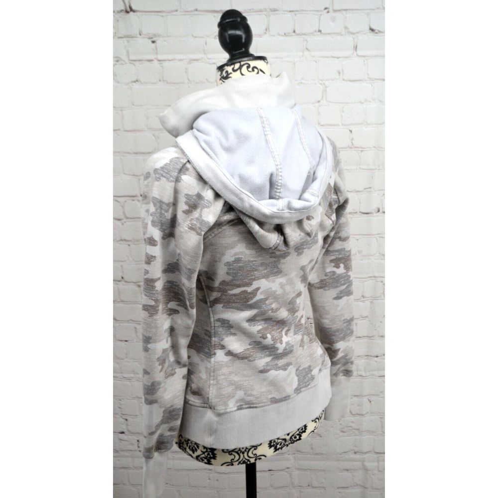 ATHLETA‎ Women's Full Zip Triumph Camo Printed Hoodie SIZE SMALL Gray Camo - Picture 4 of 6